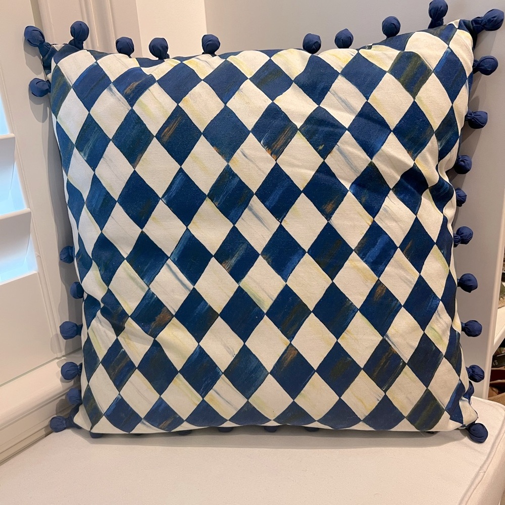 Mackenzie is Child’s courtly blue pillow